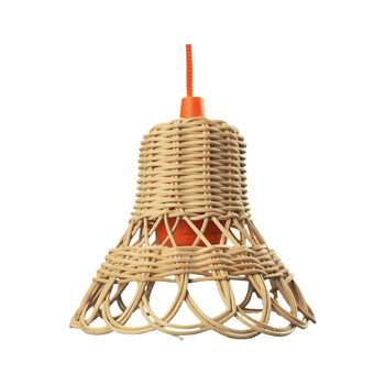 Viseća lampa od ratana za dječju sobu, ručno pleteni abažur, model 8965, promjer 15 cm, visina 12 cm.