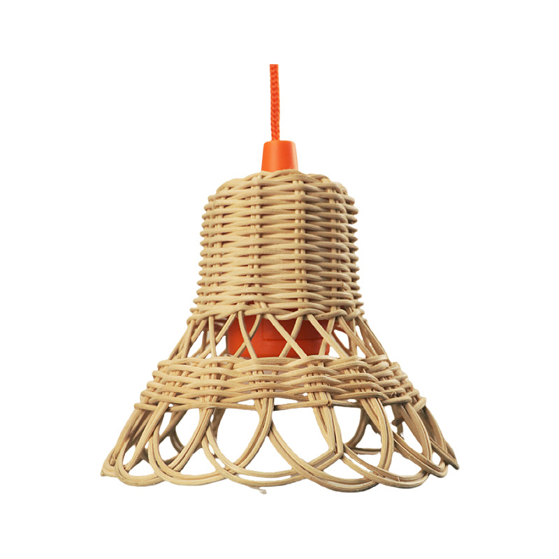 Viseća lampa od ratana za dječju sobu, ručno pleteni abažur, model 8965, promjer 15 cm, visina 12 cm.