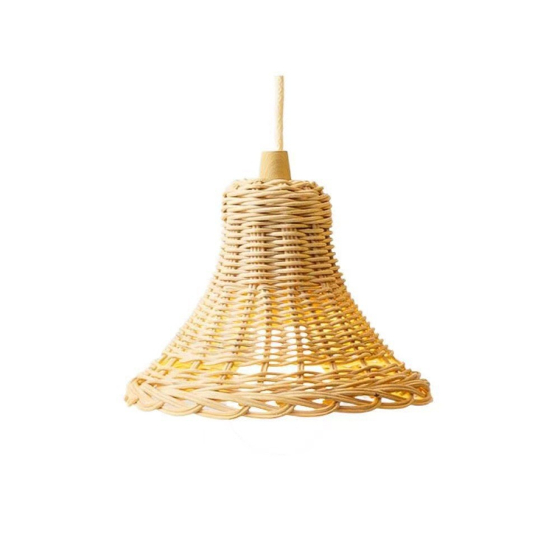 Viseća lampa od ratana za dječju sobu, ručno pleteni abažur, model 8965, promjer 15 cm, visina 12 cm.