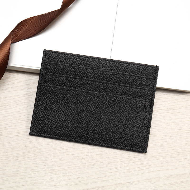 Портфейл за карти от първокласна телешка кожа с RFID защита, унисекс, множество отделения, истинска кожа, за кредитни и банкови карти