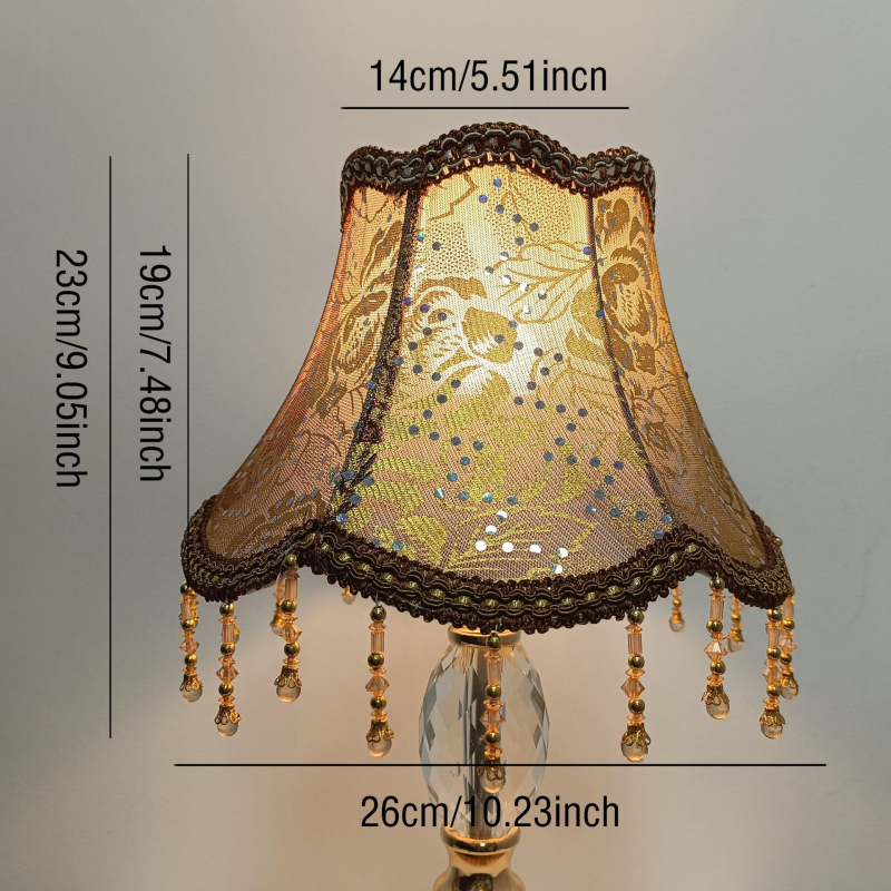 Europskog stila retro platneni abažur za stolnu i podnu lampu, ručno izrađene perle i resice, razni oblici