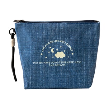 Denim plave boje prijenosni organizator za kozmetiku, mini držač kartica, higijenske uloške, novčanik i torbica za toaletne potrepštine