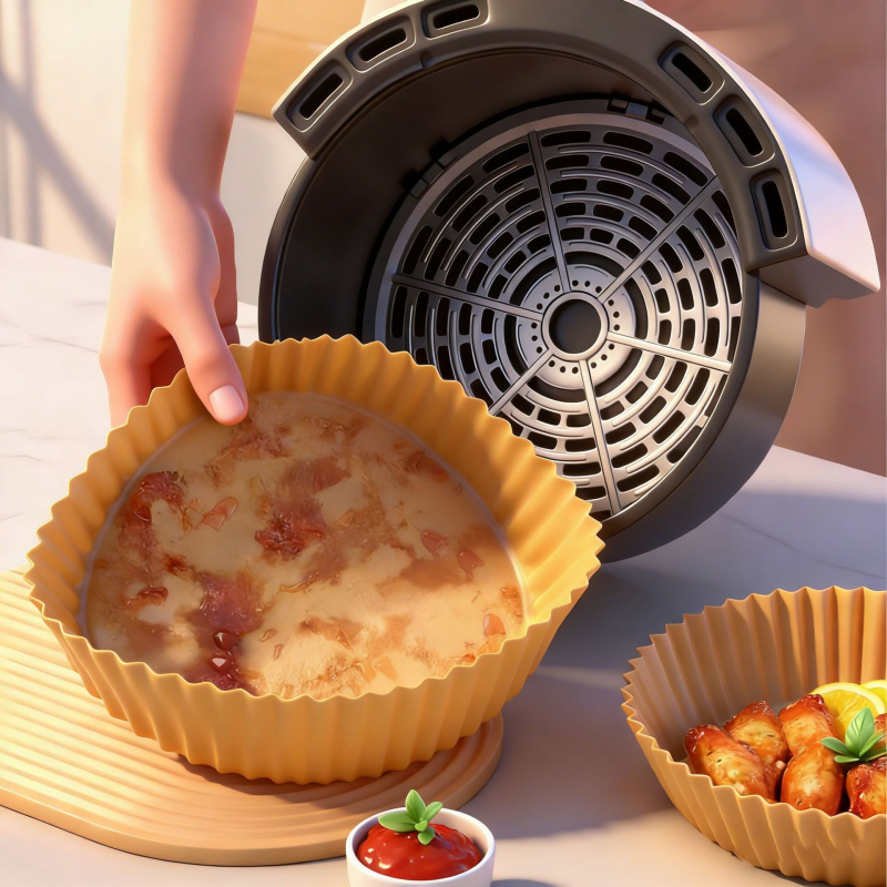 Papir za fritezu na zrak, kružni, debeli, dvostrano upijajući masnoću, za kućno pečenje