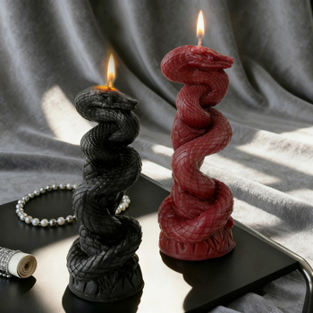 Halloween kígyó alakú illatgyertyák, otthoni retro hangulat, luxusos ünnepi ajándék, kígyó alakú oszlopgyertyák