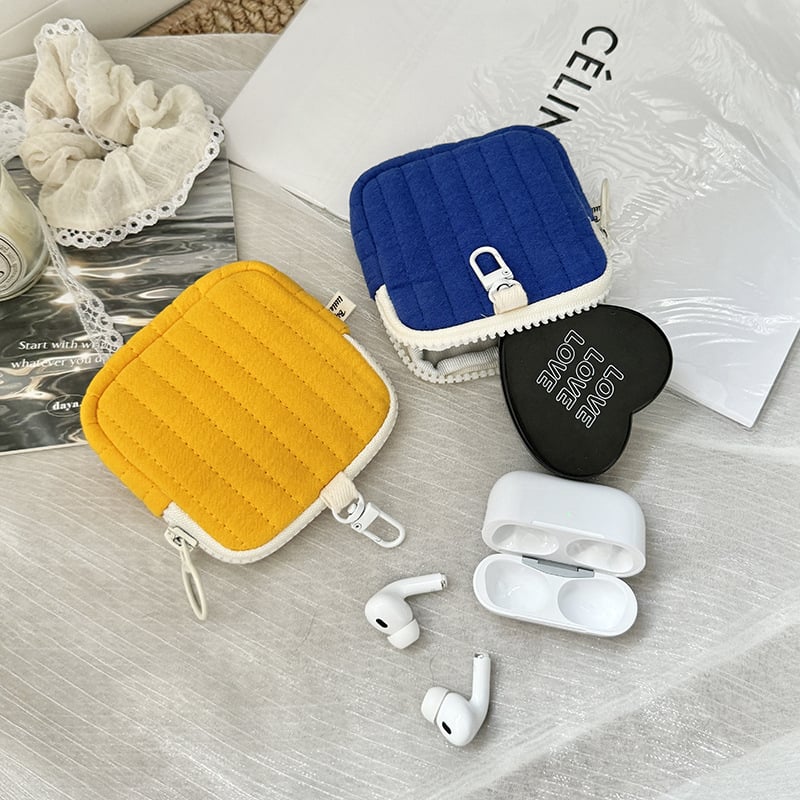 Korejskog stila quiltirana torbica za slušalice, mini držač ključeva, novčanik za kovanice i torbica za Bluetooth slušalice