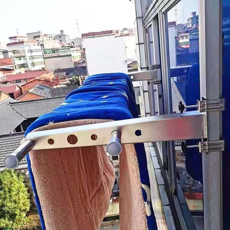 Stalak za sušenje odjeće na prozoru – nehrđajući čelik, bez bušenja, mreža protiv krađe, za ogradu balkona