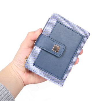 Nova linija na skladištu: ženski novčanik s dizajnom color-block, korejsko-japanski street style, svježe i svestrano, kratki bifold novčanik za žene