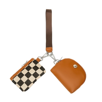 Mini zip novčanik za zglob sa zatvaračem, vintage stil, dva u jednom — ženski clutch i novčanik za kovanice