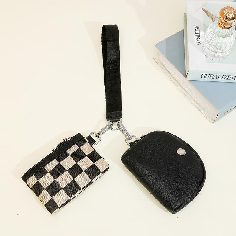 Mini zip novčanik za zglob sa zatvaračem, vintage stil, dva u jednom — ženski clutch i novčanik za kovanice