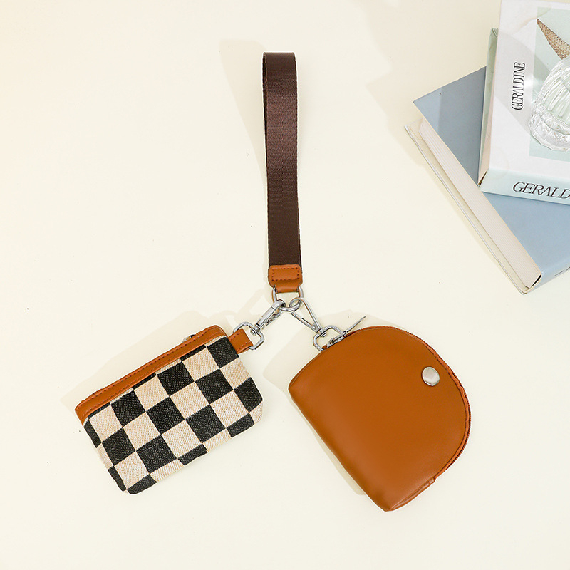 Mini zip novčanik za zglob sa zatvaračem, vintage stil, dva u jednom — ženski clutch i novčanik za kovanice