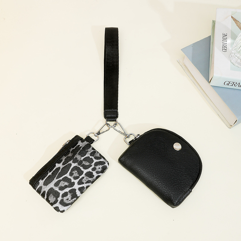 Mini zip novčanik za zglob sa zatvaračem, vintage stil, dva u jednom — ženski clutch i novčanik za kovanice