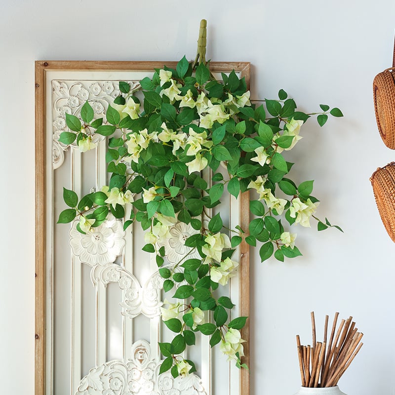 Umjetna bougainvillea loza s satenskim cvjetovima, za dnevni boravak, izlog, vjenčanje i rekvizite za fotografiju