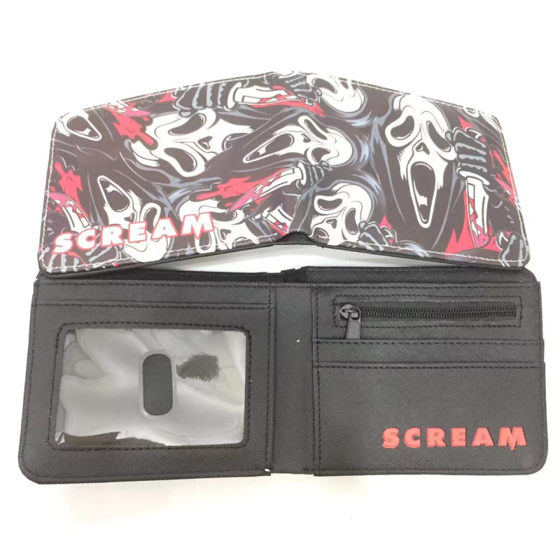 NECA Scream4 Kisméretű érmés pénztárca – Uniszex PU anyagú, rajzos stílus