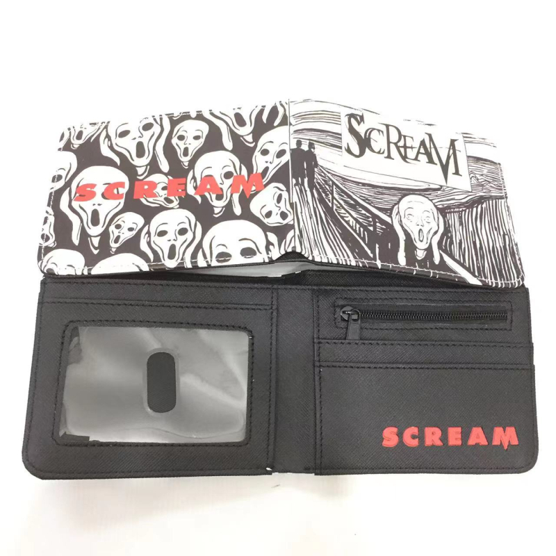 NECA Scream4 Kisméretű érmés pénztárca – Uniszex PU anyagú, rajzos stílus
