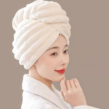 Čepić za sušenje kose od koralnog fleeca, debeli, izuzetno upija, brzo se suši, nužno za pranje kose, tuš kapa, ručnik za sušenje kose, pokrivalo za glavu
