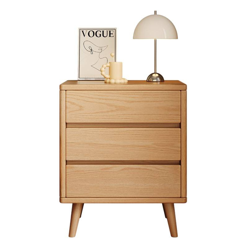 Nočná skrinka v orechovej farbe, drevený úložný kabinet do spálne, moderný minimalistický dizajn