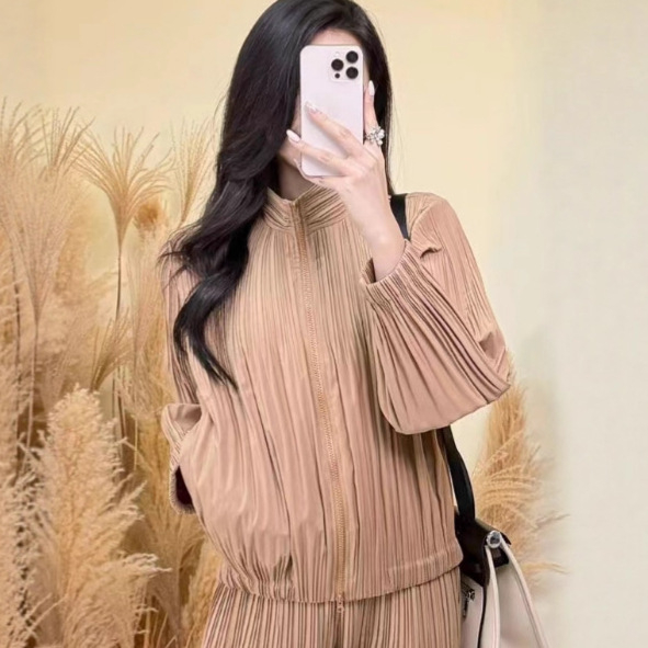 Set de toamnă pentru femei: geacă rezistentă la vânt și pantaloni jogger, croială lejeră, culoare solidă