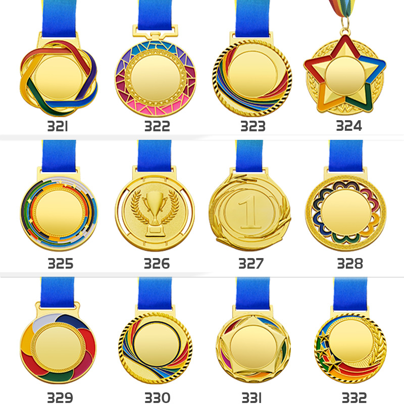Medalja za nošenje oko vrata od legure, za maraton i igre; memorijalna medalja zlatna, srebrna i brončana