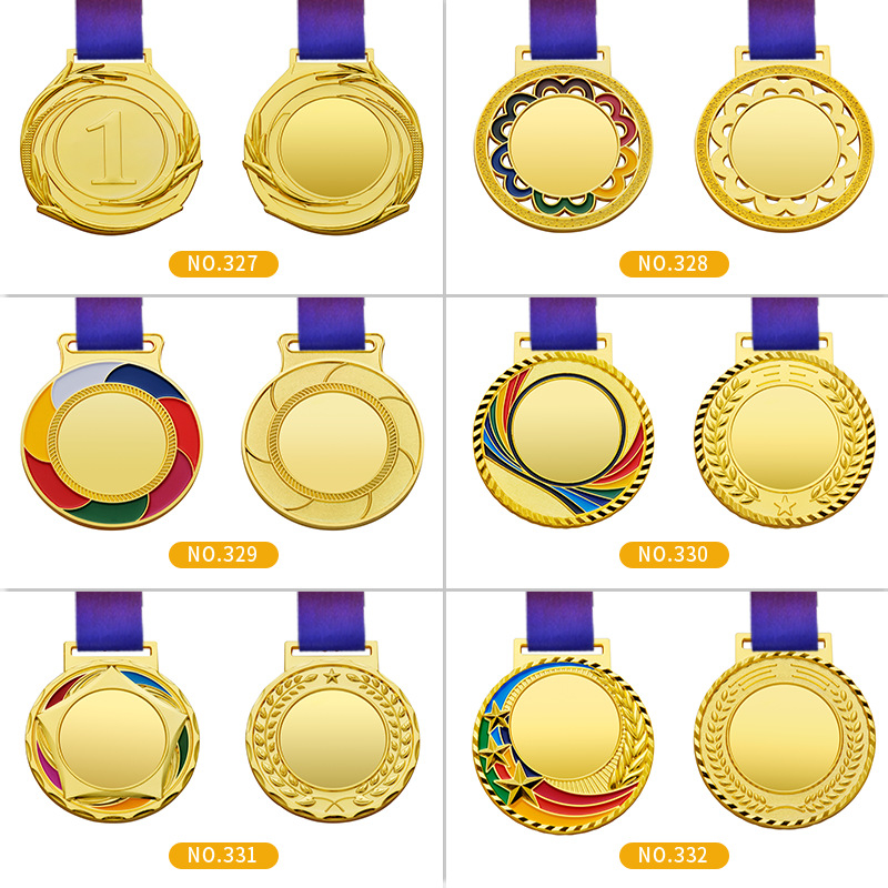 Medalja za nošenje oko vrata od legure, za maraton i igre; memorijalna medalja zlatna, srebrna i brončana