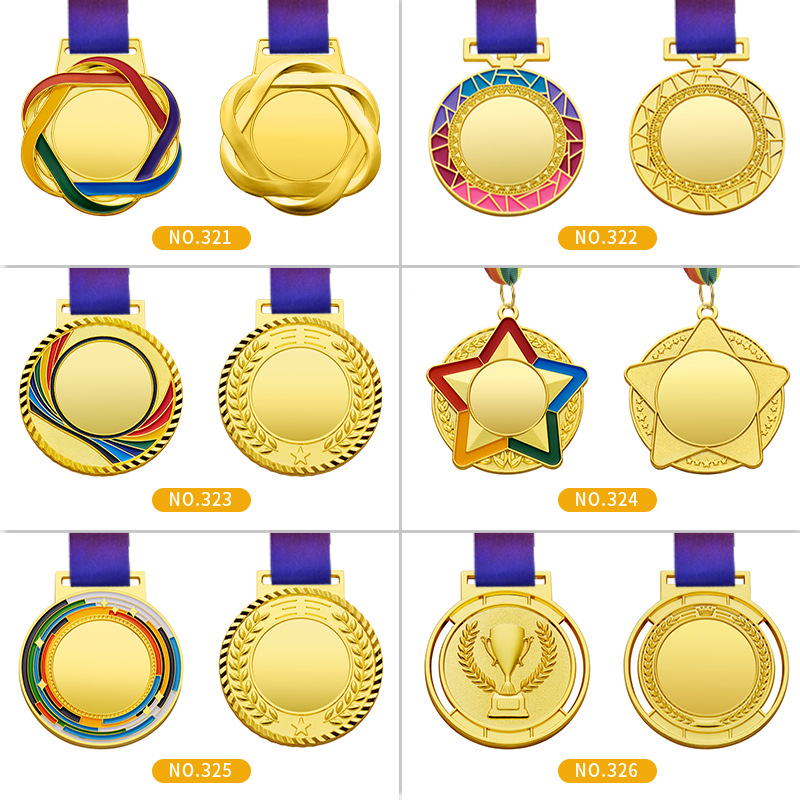 Medalja za nošenje oko vrata od legure, za maraton i igre; memorijalna medalja zlatna, srebrna i brončana