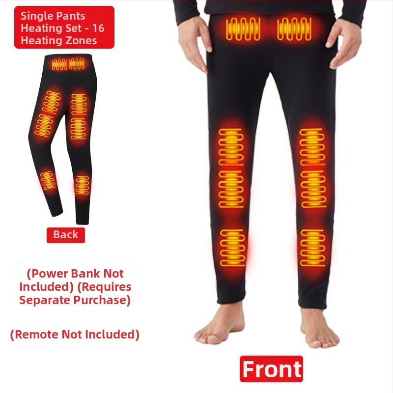 Zimski termalni komplet s 42 zonama grijanja, debelo grijano donje rublje i hlače, unisex, plus veličina