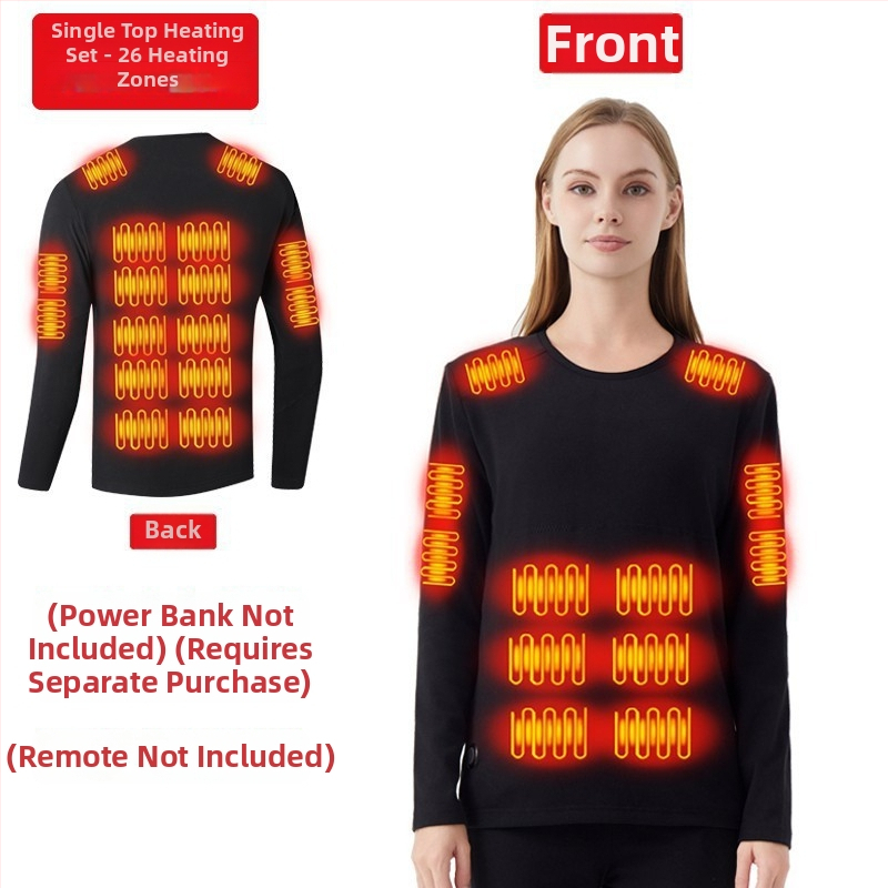 Zimski termalni komplet s 42 zonama grijanja, debelo grijano donje rublje i hlače, unisex, plus veličina