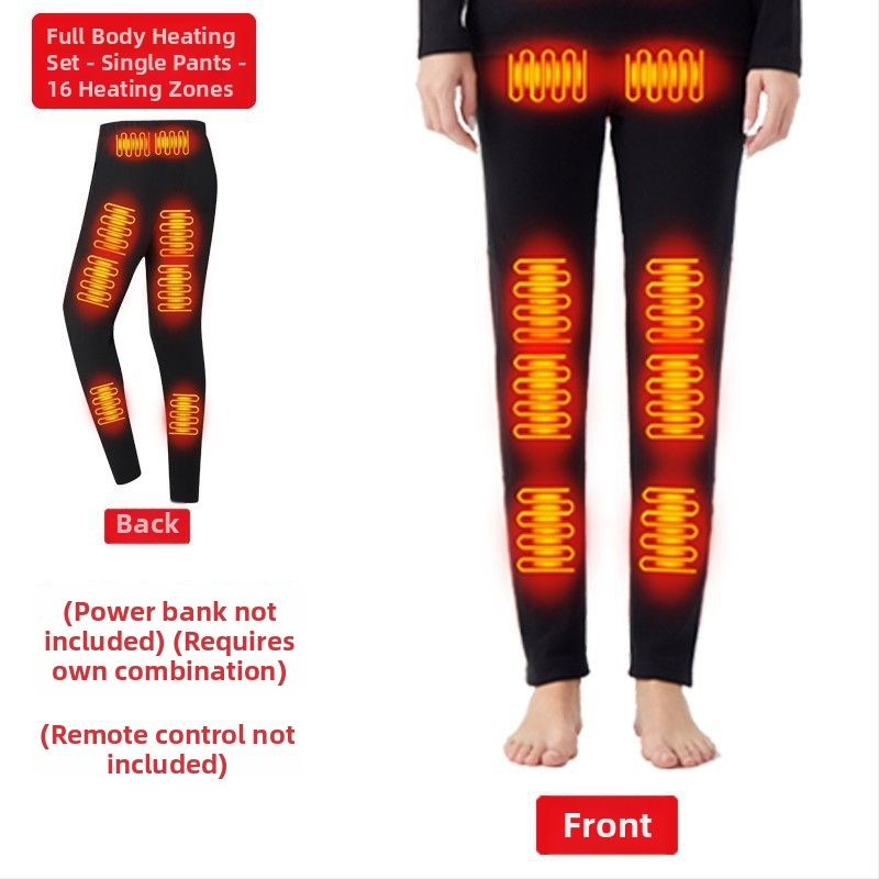 Zimski termalni komplet s 42 zonama grijanja, debelo grijano donje rublje i hlače, unisex, plus veličina