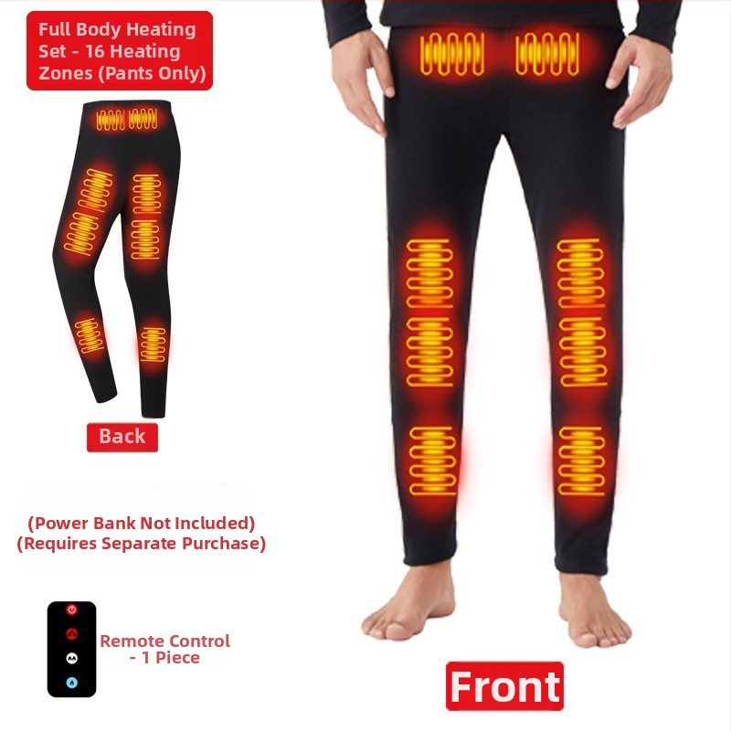 Zimski termalni komplet s 42 zonama grijanja, debelo grijano donje rublje i hlače, unisex, plus veličina