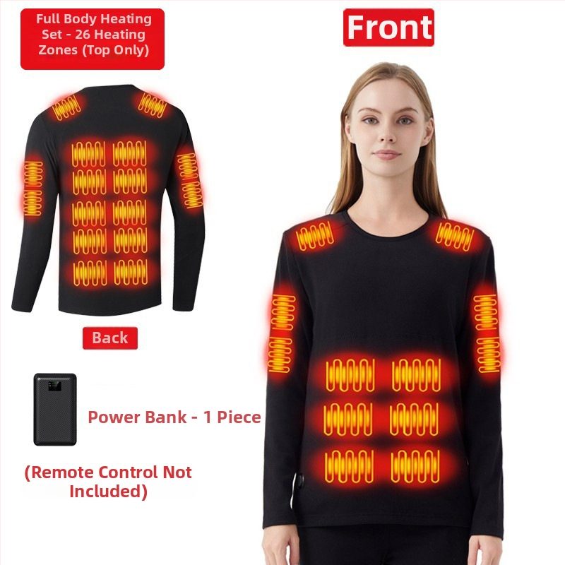 Zimski termalni komplet s 42 zonama grijanja, debelo grijano donje rublje i hlače, unisex, plus veličina