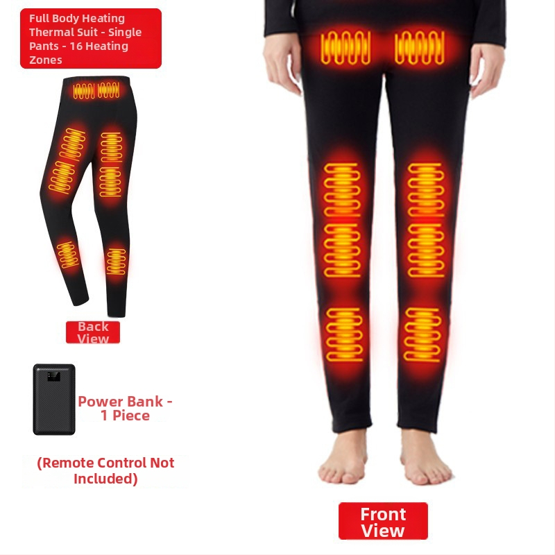 Zimski termalni komplet s 42 zonama grijanja, debelo grijano donje rublje i hlače, unisex, plus veličina