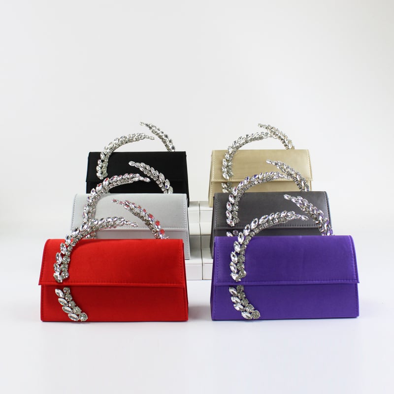 Večernja torbica s kristalima, elegantna ženska mini retro kvadratna torba za crossbody ili ramenski stil