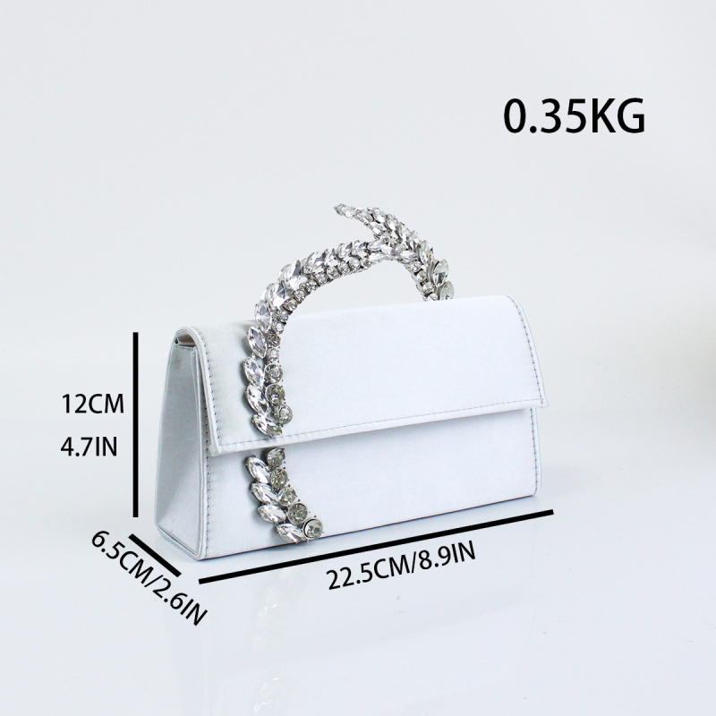 Večernja torbica s kristalima, elegantna ženska mini retro kvadratna torba za crossbody ili ramenski stil