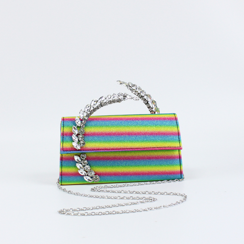 Večernja torbica s kristalima, elegantna ženska mini retro kvadratna torba za crossbody ili ramenski stil