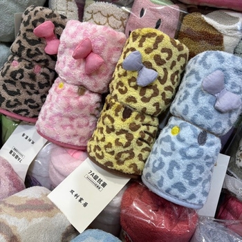 Dječji ručnik s leopard printom od koralnog flisa, bez dlačica, ručnik za lice s crtanim likom, mali format