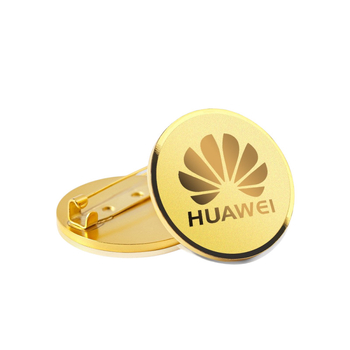 Insignă rotundă din oțel inoxidabil, cu ac, logo metalic cu nume, badge de identificare pentru angajat, personalizabil