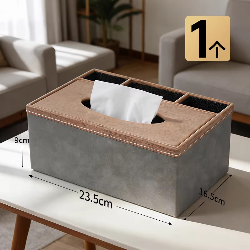Kutija za papirnate maramice s prostorom za daljinski upravljač, uzorak drveta breskve, moderan minimalistički dizajn stola