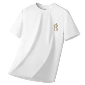 Tricou bărbătesc din bumbac, mânecă scurtă, vară, croială lejeră, imprimeu geometric