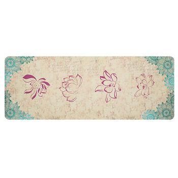 Joga podloga od prirodnog kaučuka s velurom, za kućnu upotrebu, protuklizna, tiha, profesionalna, 68×183×0,4 cm