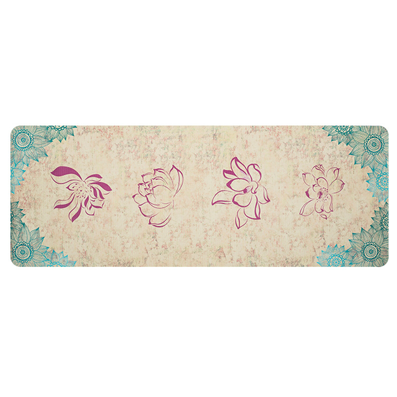 Joga podloga od prirodnog kaučuka s velurom, za kućnu upotrebu, protuklizna, tiha, profesionalna, 68×183×0,4 cm