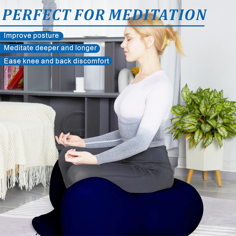 Naduvljiva joga podloga s platnenim navlakom, PVC podloga za fitness i oblikovanje tijela, jednofarbna, dimenzije 91 x 80 x 30 cm, težina 0,5 kg