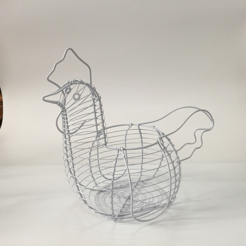 Kovani željezni koš za voće i jaja, pleteni kovinski spremnik za pohranu, višenamjenski kreativni pleteni koš s motivom pijetla i kokoši