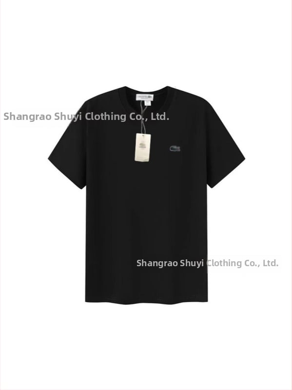Tricou bărbătesc din bumbac pentru vară, cu guler rotund, mânecă scurtă, croială lejeră, imprimeu cu pește, casual