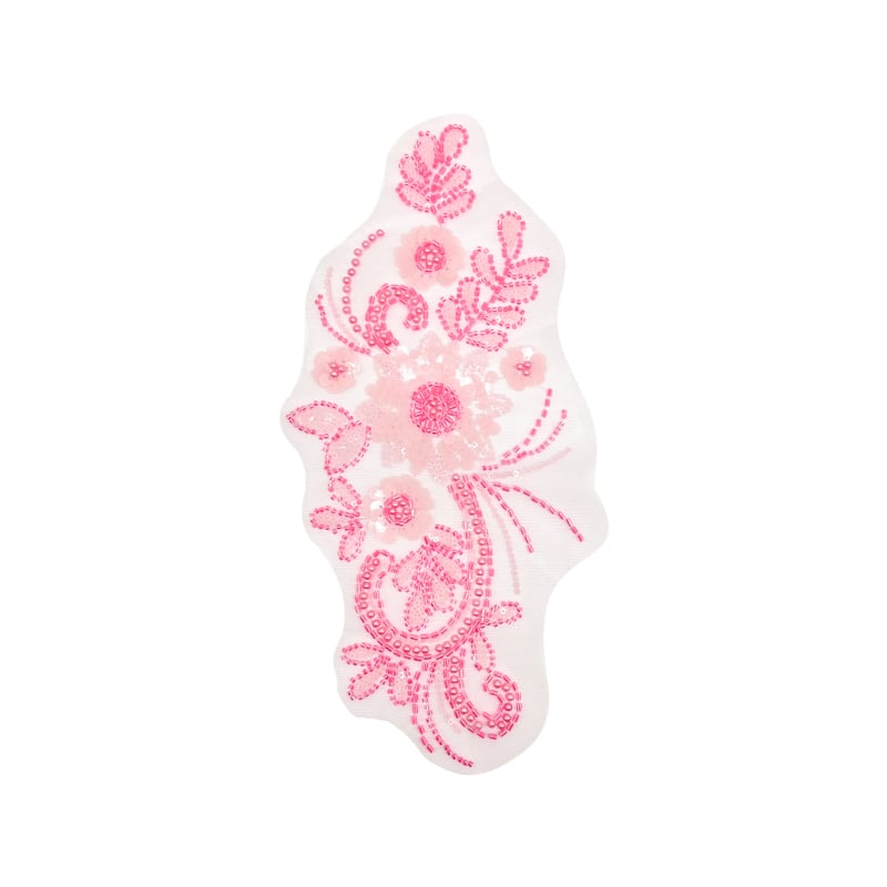 Színes gyöngyös hímzésű virágos patch – DIY dekoratív applikáció ruhákhoz, gyermekruhához, Hanfu és táskák