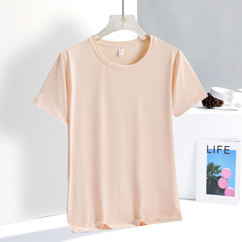 Nyári férfi rövid ujjú póló nylonból ice silk anyaggal, lélegző, hétköznapi