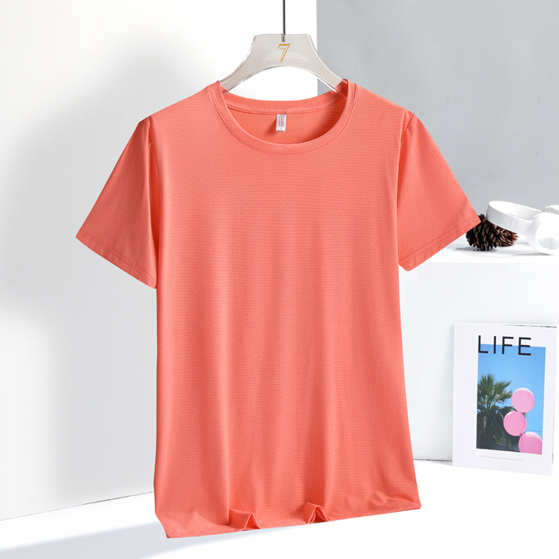 Nyári férfi rövid ujjú póló nylonból ice silk anyaggal, lélegző, hétköznapi