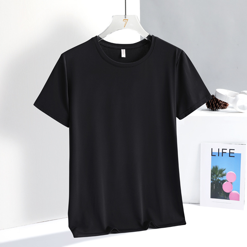 Nyári férfi rövid ujjú póló nylonból ice silk anyaggal, lélegző, hétköznapi