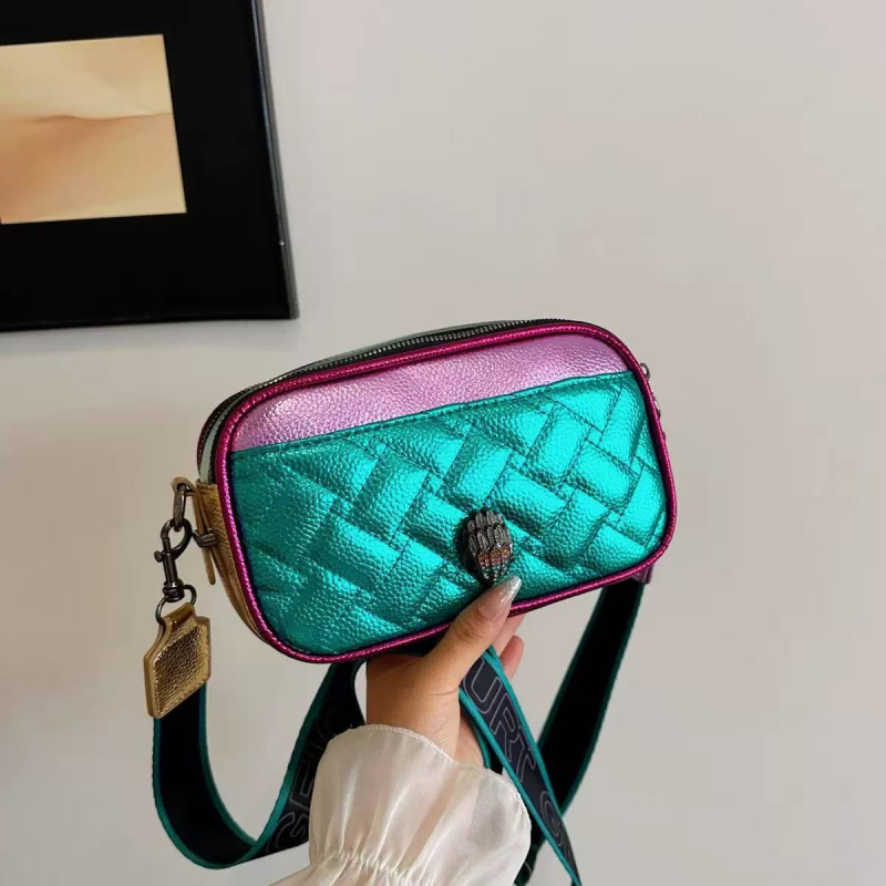 Ženska torbica s motivom glave orla, mala kvadratna crossbody torba s dijamantnim prešivanjem i izšivenim detaljem