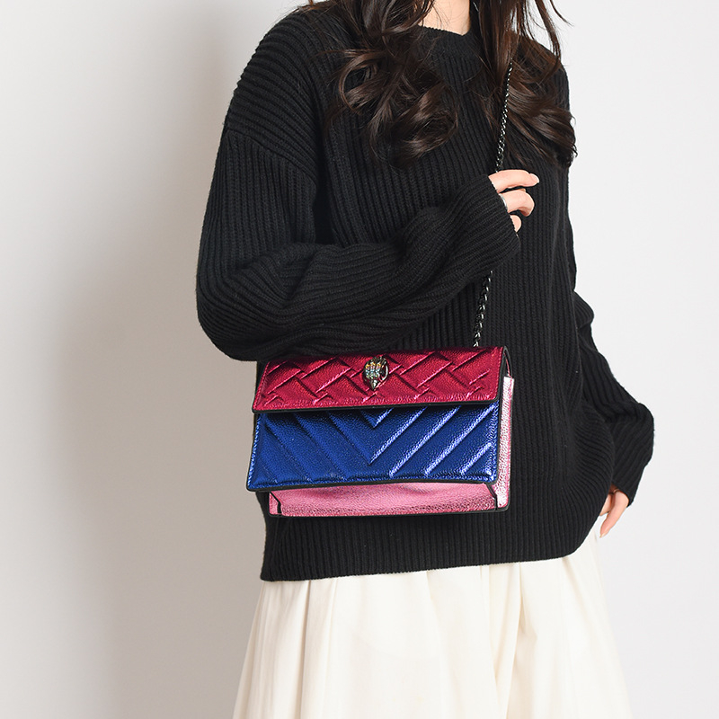 Ženska torbica s motivom glave orla, mala kvadratna crossbody torba s dijamantnim prešivanjem i izšivenim detaljem