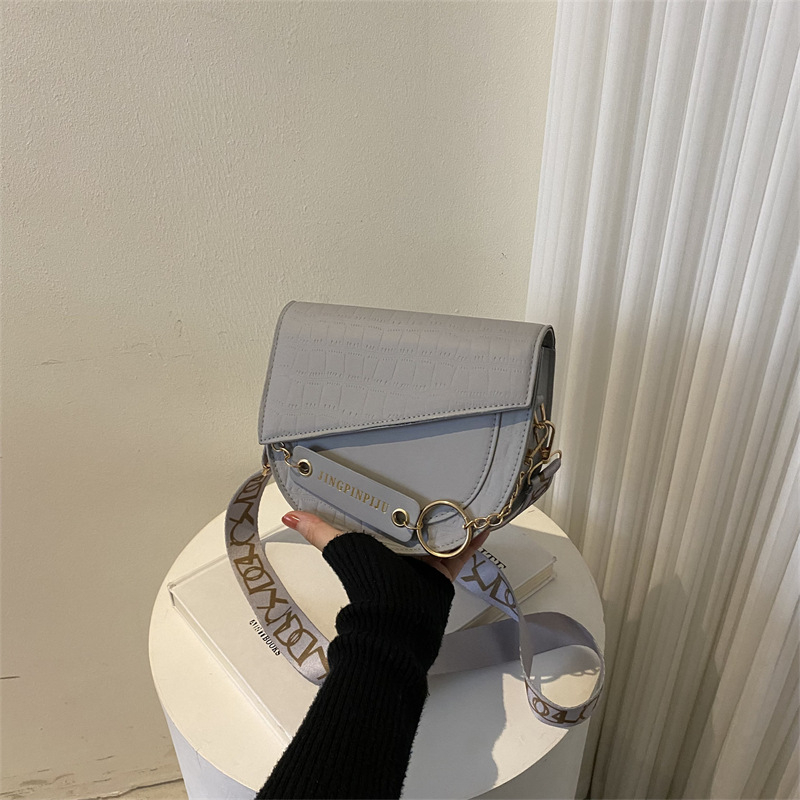 Ženska crossbody torba s jedinstvenim dizajnom, silueta sedla s blok bojama, minimalistička i svestrana za svakodnevnu uporabu, moda 2022