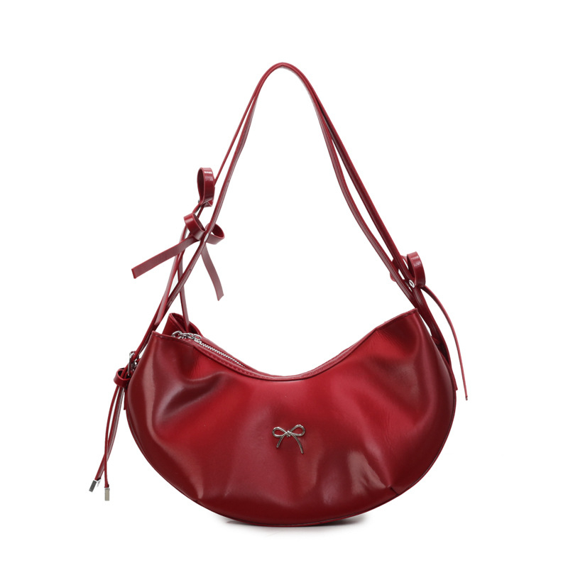 Ženska crossbody torbica u obliku knedle, teksturirana PU koža, srednja veličina, gradski minimalistički stil